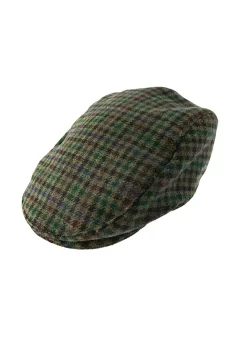 Men's Abraham Moon Dogtooth Check Tweed Flat Cap