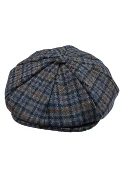 Men's Abraham Moon Tweed Dogtooth Check Newsboy Cap -Fashion Accessories Shop 1 3044 AIRFORCE