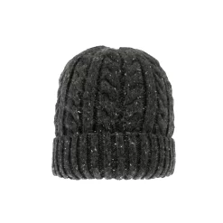 Men’s Cable Knit Beanie Hat With Marl Yarn -Fashion Accessories Shop 1 4087 Charcoal