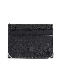 Men's Heritage Pebble Grain Leather Card Holder With Gilt Corners