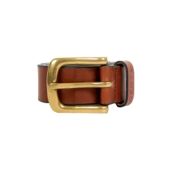 Men’s Heritage Lined Full-Grain Leather Belt With Brass Buckle -Fashion Accessories Shop 12 4604 Tan 3 Cut out