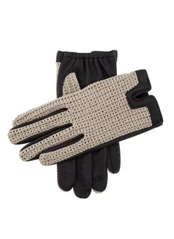 Men's Heritage Crochet-Back Leather Driving Gloves -Fashion Accessories Shop 15 1003 Navy