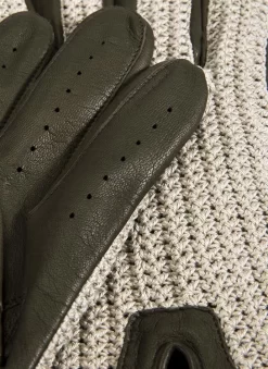 Men's Heritage Crochet-Back Leather Driving Gloves -Fashion Accessories Shop 15 1003 20hunter 203