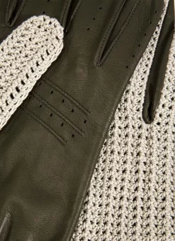 Men's Heritage Crochet-Back Leather Driving Gloves -Fashion Accessories Shop 15 1003 20hunter 204