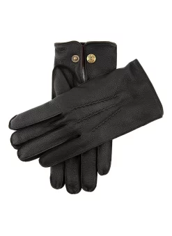 Men's Heritage Three-Point Cashmere-Lined Deerskin Leather Gloves -Fashion Accessories Shop 15 1011 Black Pewter bcd729e8 1659 4d85 b845 c8d7a3527411