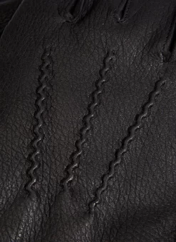 Men's Heritage Three-Point Cashmere-Lined Deerskin Leather Gloves -Fashion Accessories Shop 15 1011 black 4