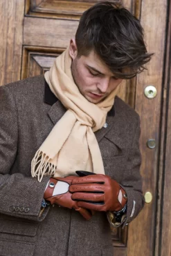 Men's Heritage Two-Colour Leather Driving Gloves -Fashion Accessories Shop 15 1094BlackHighwayTan2 2002Camel 1 scaled
