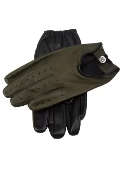 Men's Heritage Two-Colour Leather Driving Gloves -Fashion Accessories Shop 15 1094BlackHuntercopy