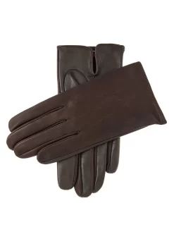 Men's Heritage Touchscreen Three-Point Leather Gloves -Fashion Accessories Shop 15 1100 Brown