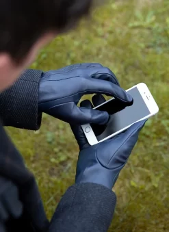 Men's Heritage Touchscreen Three-Point Leather Gloves -Fashion Accessories Shop 15 1100 Navy 0680ee0d 9245 489e bc0b 31545e013f69