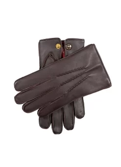 Men’s Heritage Touchscreen Three-Point Fur-Lined Leather Gloves -Fashion Accessories Shop 15 1134 Brown