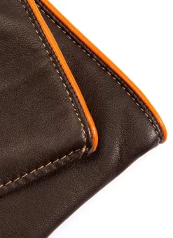 Men's Heritage Three-Point Cashmere-Lined Leather Gloves With Colour Contrast Details -Fashion Accessories Shop 15 1514 brown tangerine tangerine tangerine 6 34e4d6fe c9f9 437e 8cdb 3882e6275ecc