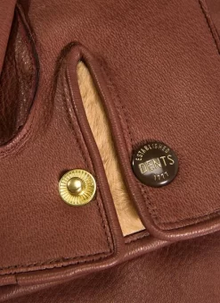 Men's Heritage Three-Point Fur-Lined Deerskin Leather Gloves -Fashion Accessories Shop 15 1544 bark 2