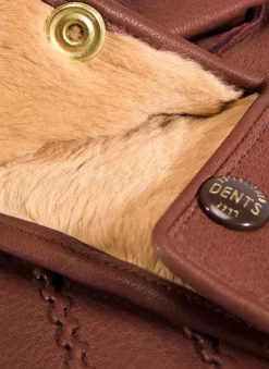 Men's Heritage Three-Point Fur-Lined Deerskin Leather Gloves -Fashion Accessories Shop 15 1544 bark 3