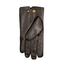 Men's Heritage Three-Point Fur-Lined Leather Gloves -Fashion Accessories Shop 15 1590 Brown Beige 3