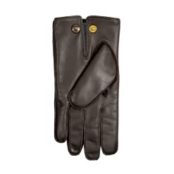 Men's Heritage Three-Point Fur-Lined Leather Gloves -Fashion Accessories Shop 15 1590 Brown Grey 3
