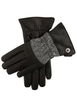 Men's Heritage Cashmere-Lined Harris Tweed And Deerskin Leather Gloves