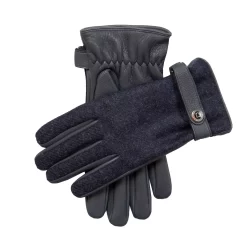 Men’s Heritage Cashmere-Lined Abraham Moon Tweed And Deerskin Leather Gloves