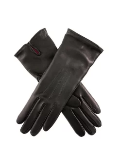 Women's Heritage Three-Point Cashmere-Lined Leather Gloves -Fashion Accessories Shop 17 1029 Black