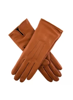 Women's Heritage Three-Point Cashmere-Lined Leather Gloves -Fashion Accessories Shop 17 1029 Cognac