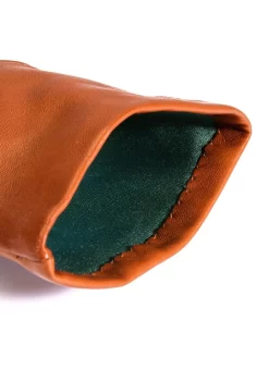 Women's Heritage Three-Point Silk-Lined Leather Gloves -Fashion Accessories Shop 17 1048 cognac 3