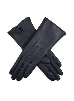 Women's Heritage Touchscreen Three-Point Cashmere-Lined Leather Gloves