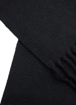 Men's Lambswool Scarf With Tassels -Fashion Accessories Shop 2 2355BlackDetailWeb