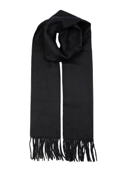 Men's Lambswool Scarf With Tassels -Fashion Accessories Shop 2 2355BlackMainWeb