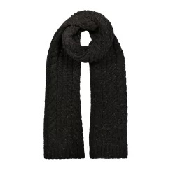 Men’s Cable Knit Scarf With Marl Yarn -Fashion Accessories Shop 2 2370 Black