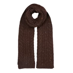 Men’s Cable Knit Scarf With Marl Yarn -Fashion Accessories Shop 2 2370 Chocolate