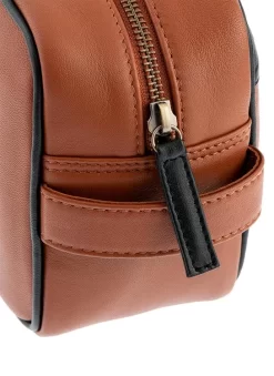 Men's The Suited Racer Smooth Nappa Leather Wash Bag -Fashion Accessories Shop 23 1102 highway tan black 3