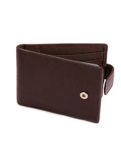 Men's Pebble Grain Leather Card Holder With RFID Blocking And Tab -Fashion Accessories Shop 23 5506 1 chocolate