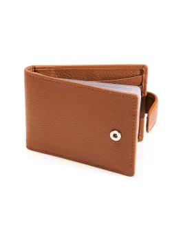 Men's Pebble Grain Leather Card Holder With RFID Blocking And Tab -Fashion Accessories Shop 23 5506 1 cognac