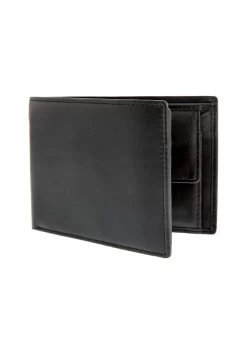 Men's Smooth Nappa Leather Trifold Wallet With RFID Blocking And Coin Purse