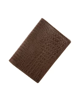 Crocodile Print Leather Passport Holder With RFID Blocking -Fashion Accessories Shop 23 5533Brown 3