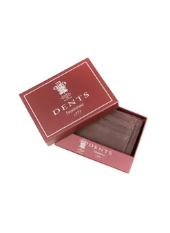 Men's Contrast Stitch Pebble Grain Leather Card Holder With RFID Blocking -Fashion Accessories Shop 23 5538 20brown tan