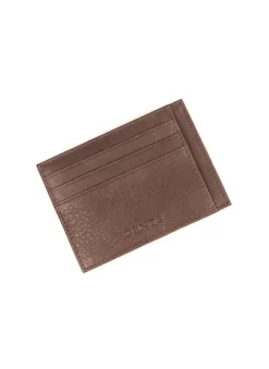 Men's Contrast Stitch Pebble Grain Leather Card Holder With RFID Blocking -Fashion Accessories Shop 23 5538 20brown tan back