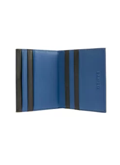 Men's Two-Colour Smooth Nappa Leather Bifold Wallet With RFID Blocking -Fashion Accessories Shop 23 5541BlackRoyalBlue2