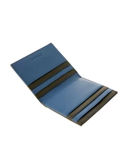 Men's Two-Colour Smooth Nappa Leather Bifold Wallet With RFID Blocking -Fashion Accessories Shop 23 5541BlackRoyalBlue3