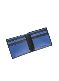 Men's Two-Colour Smooth Nappa Leather Bifold Wallet With RFID Blocking -Fashion Accessories Shop 23 5541 20black royal blue 2