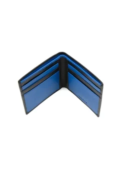 Men's Two-Colour Smooth Nappa Leather Bifold Wallet With RFID Blocking -Fashion Accessories Shop 23 5541 20black royal 20blue