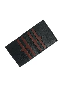 Pebble Grain Leather Card Holder With RFID Blocking Protection -Fashion Accessories Shop 23 5542BlackBrown 2