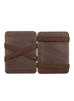 Men's Pebble Grain Leather Magic Wallet With RFID Blocking -Fashion Accessories Shop 23 5546BrownTan2