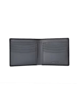 Men's Smooth Nappa Leather Bifold Wallet With RFID Blocking -Fashion Accessories Shop 23 5550 Black Slate 1