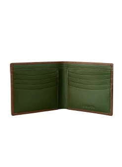 Men's Smooth Nappa Leather Bifold Wallet With RFID Blocking -Fashion Accessories Shop 23 5550 English Tan Olive 1