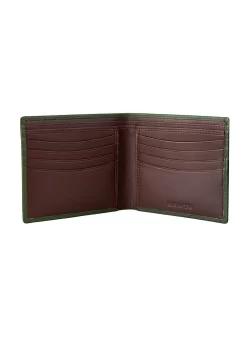Men's Smooth Nappa Leather Bifold Wallet With RFID Blocking -Fashion Accessories Shop 23 5550 Olive English Tan 1