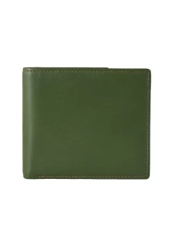Men's Smooth Nappa Leather Bifold Wallet With RFID Blocking -Fashion Accessories Shop 23 5550 Olive English Tan 2