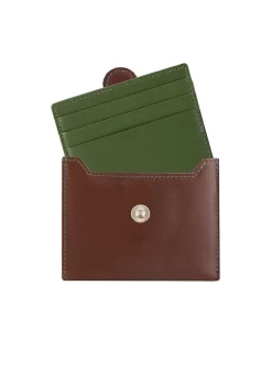 Men's Smooth Nappa Leather Card Holder With RFID Blocking And Case -Fashion Accessories Shop 23 5551 English Tan Olive 4