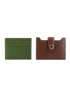 Men's Smooth Nappa Leather Card Holder With RFID Blocking And Case -Fashion Accessories Shop 23 5551 English Tan Olive 5