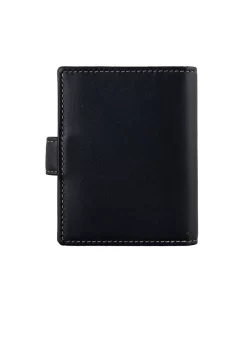 Men's Smooth Nappa Leather Business Card Holder With RFID Blocking And Tab -Fashion Accessories Shop 23 5552 Black Slate 3